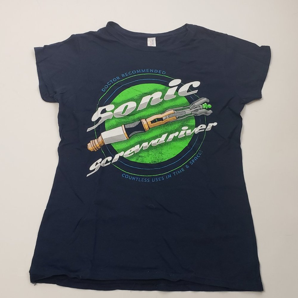 Doctor Who Sonic Screwdriver Navy Graphic T-Shirt
